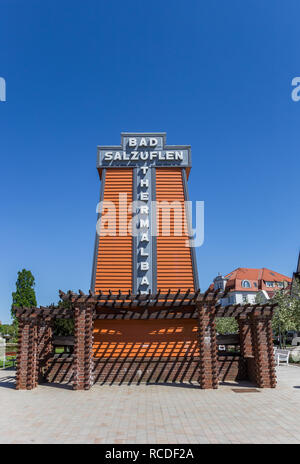 Staffelung Haus mit Name der Stadt Bad Salzuflen, Deutschland Stockfoto