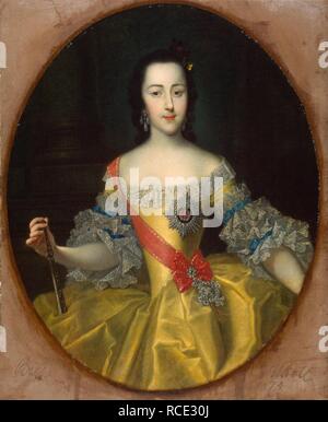 Portrait der Großfürstin Ekaterina Alekseyevna (1729-1796). Museum: Staatliche Eremitage, St. Petersburg. Autor: Grooth, georg-christoph. Stockfoto