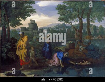 Die Ausstellung des Mose. Museum: Ashmolean Museum, Oxford. Autor: POUSSIN, Nicolas. Stockfoto