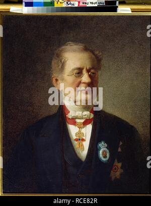 Portrait der Kanzler Fürst Alexander M. Gorchakov (1798-1883). Museum: Russische Staatliche Archiv der Literatur und Kunst, Moskau. Autor: Keler-Viliandi, Iwan Petrowitsch. Stockfoto