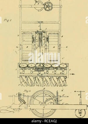 . Digest landwirtschaftlicher Geräte, in den Vereinigten Staaten von A.D. 1789 bis Juli 1881 patentierte... Landwirtschaftlichen Maschinen; Patente. . Bitte beachten Sie, dass diese Bilder sind von der gescannten Seite Bilder, die digital für die Lesbarkeit verbessert haben mögen - Färbung und Aussehen dieser Abbildungen können nicht perfekt dem Original ähneln. extrahiert. Allen, James T. (James Titus); in den Vereinigten Staaten. Patentamt. [New York, Gedruckt von J. C. Von Arx Stockfoto