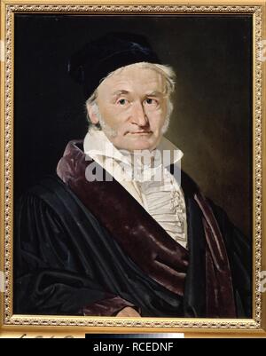 Portrait der Mathematiker, Astronom und Physiker Carl Friedrich Gauß (1777-1855). Museum: Staat A Puschkin-Museum für bildende Künste, Moskau. Autor: JENSEN, Christian ALBRECHT. Stockfoto