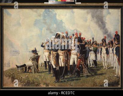 Napoleon Bonaparte auf dem Borodino Höhen. Museum: Zustand Borodino Krieg und Geschichte Museum, Moskau. Autor: Vereshchagin, Wassili Wassiljewitsch. Stockfoto