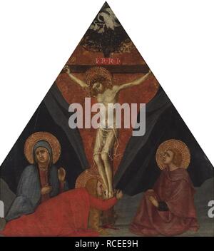 Die Kreuzigung mit der Jungfrau, Maria Magdalena und St. Johannes der Evangelist. Museum: Der Kress Collection, New York. Autor: Andrea DI BARTOLO. Stockfoto