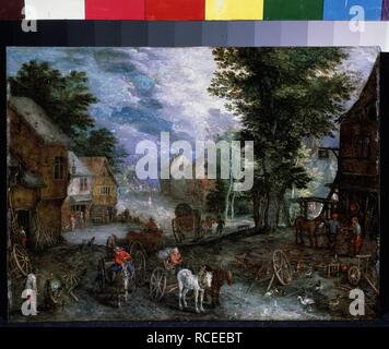 Landschaft mit einer Schmiede. Museum: Staat A Puschkin-Museum für bildende Künste, Moskau. Autor: Brueghel der Ältere, jan. Stockfoto