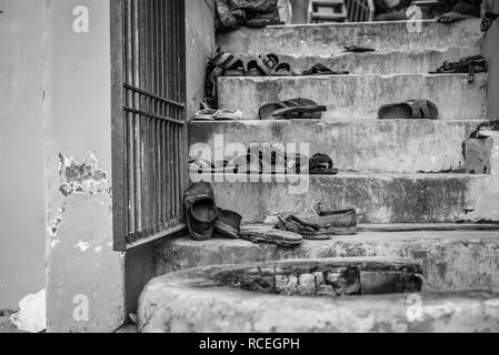 Schuhe varanasi Indien Stockfoto