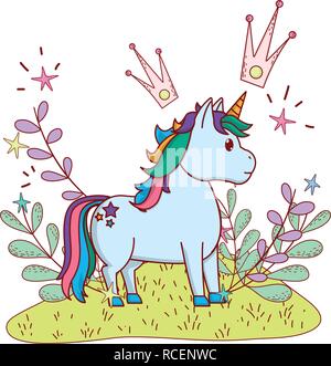 Einhorn mit Krone Stock Vektor