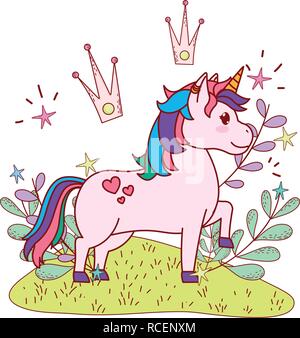 Einhorn mit Krone Stock Vektor