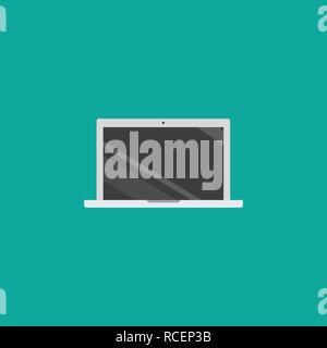 Vektor Laptop. Personal Computer im flachen Stil. Desktop Computer. Computer Symbol auf Hintergrund isoliert Stock Vektor