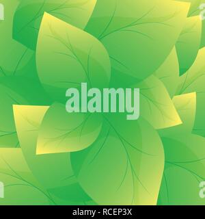 Grünes Blatt hintergrund Vektor. schöne Blätter Textur Hintergrund. Abstrakte Natur wallpaper. Stock Vektor