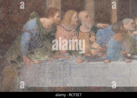 Das letzte Abendmahl (Detail). Museum: Santa Maria delle Grazie, Mailand. Autor: LEONARDO DA VINCI. Stockfoto