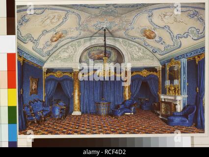 Innenräume des Winter Palace. Die vierte Reserviert Wohnung. Ein Schlafzimmer. Museum: Staatliche Eremitage, St. Petersburg. Thema: Hau, Eduard. Stockfoto