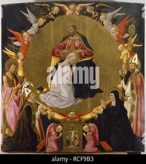 Die Krönung der Jungfrau mit Engeln und vier Heiligen. Museum: Walters Art Museum, Baltimore. Autor: Neri di24. Stockfoto