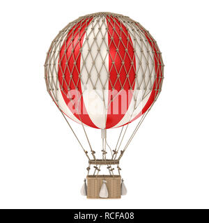 Vintage Hot Air Balloon isoliert Stockfoto