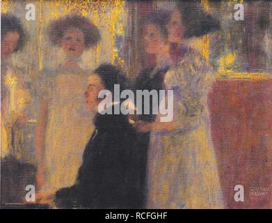 Schubert am Klavier I. Museum: private Sammlung. Autor: Klimt, Gustav. Stockfoto