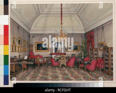 Innenräume des Winter Palace. Die fünfte Reserviert Wohnung. Die Drawing-Room der Grand Princess Maria Alexandrowna. Museum: Staatliche Eremitage, St. Petersburg. Thema: Hau, Eduard. Stockfoto