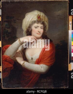 Portrait von Aleksandra Branicka (1754-1838), Hofdame von Katharina II. Museum: M. Kroshitsky Art Museum, Sewastopol. Autor: Grassi, Józef. Stockfoto