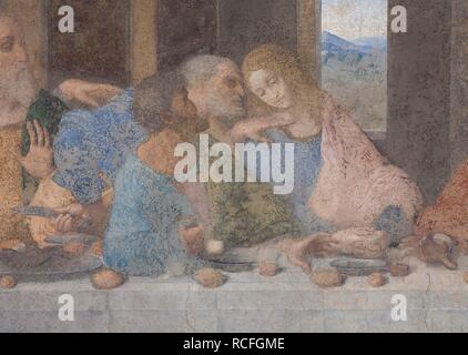 Das letzte Abendmahl (Detail). Museum: Santa Maria delle Grazie, Mailand. Autor: LEONARDO DA VINCI. Stockfoto