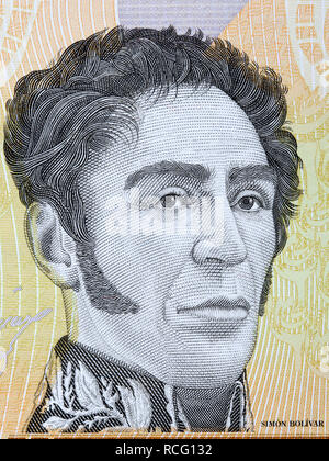 Simon Bolivar Portrait von venezolanischen Geld Stockfoto