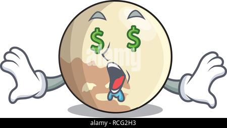 Geld Auge Pluto Planeten mit Maskottchen isoliert Stock Vektor