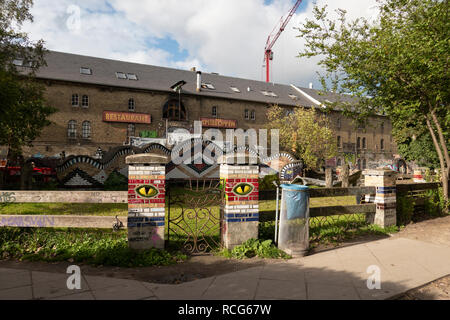 Das Restaurant piseloppen" in Freistadt Christiania, Kopenhagen. Stockfoto