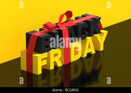 3D-Illustration für Schwarzer Freitag mit Band. Stockfoto