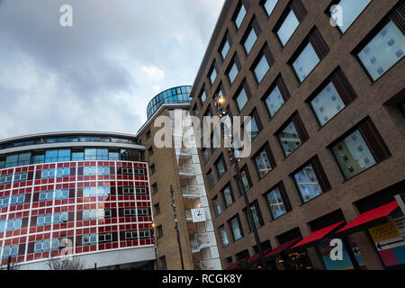 London, England - Januar 2019: Television Centre, Wood Lane, Weiße Stadt, ehemals BBC Television Centre) Stockfoto