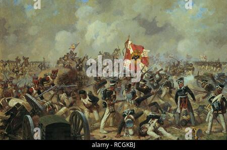 Die Schlacht von Borodino am 26. August 1812. Museum: Zustand Borodino Krieg und Geschichte Museum, Moskau. Autor: Averyanov, Alexander Yuriyevich. Stockfoto