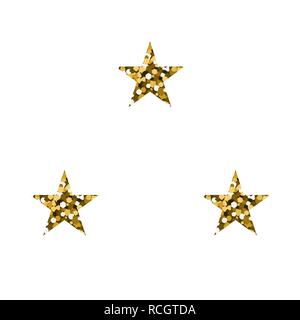 Goldene Luxussterne. Vektorabbildung. Die Textur des Glitzers. Stock Vektor