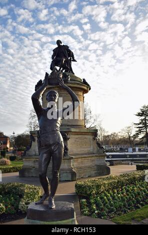 Prinz Hal Statue, Gower Memorial, Bancroft Gärten, Stratford-upon-Avon, Warwickshire, England, Großbritannien Stockfoto