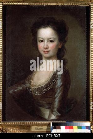 Porträt der Gräfin Maria Artemyevna Vorontsova als Kind. Museum: Staatliches russisches Museum, St. Petersburg. Autor: Levitsky, Dmitri Grigorievich. Stockfoto