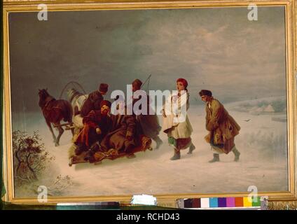 Die rekruten Abschied. Museum: Museum der Ukrainischen visuelle Kunst, Kiew. Autor: Sokolov, Ivan Ivanovich. Stockfoto