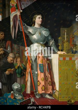 Jeanne d'Arc an der Krönung Karls VII. in der Kathedrale von Reims. Museum: Musée du Louvre, Paris. Thema: INGRES, Jean Auguste Dominique. Stockfoto