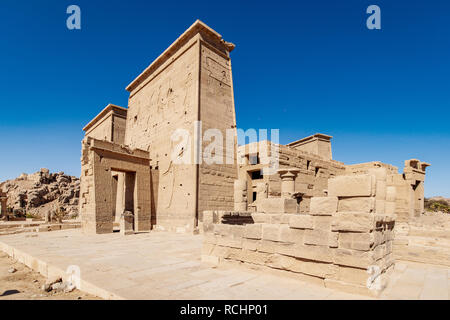 Die alten Tempel Philae Isis Göttin gewidmet Stockfoto