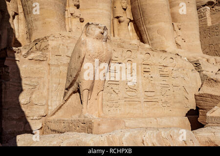 Horus Statue in Abu Simbel Tempel in Ägypten Stockfoto