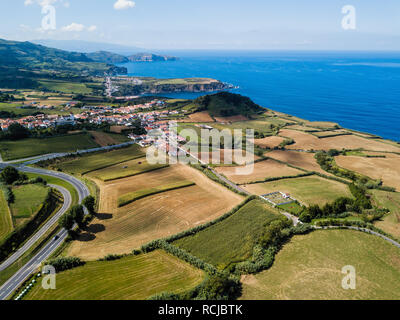 Aus der Vogelperspektive Maia auf San Miguel, Azoren - Portugal. Stockfoto