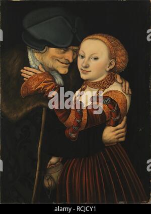 Das ungleiche Paar. Museum: Fränkische Galerie, Kronach. Autor: Cranach, Lucas, der Ältere. Stockfoto