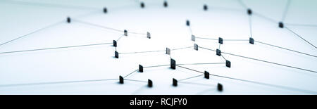 Anschlusskonzept Panorama 3D-Rendering Stockfoto