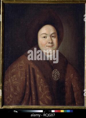 Portrait von Zarin Evdokiya Feodorovna Lopukhina (1669-1731), Gemahlin des Zaren Peter I. von Russland. Museum: Staatliches Historisches Museum, Moskau. Autor: anonym. Stockfoto