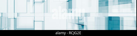 Abstrakt Blau Architektur 3D-Rendering Stockfoto