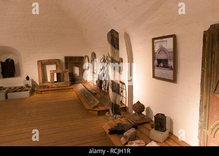 Solowki, der Republik Karelien, Russland - 27. Juni 2018: Das Innere des Museums in der spaso-preobrazhensky Solovetsky Kloster. Russland, Archangelsk Stockfoto