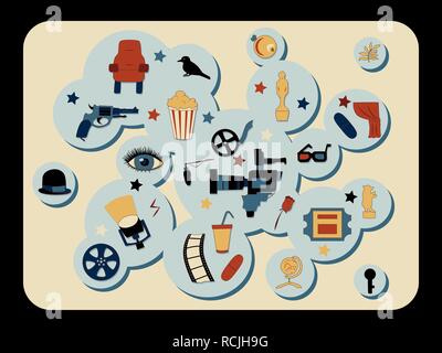 Vector Illustration mit Film Elemente Stock Vektor
