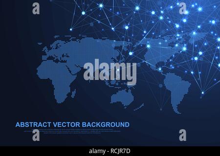 Abstrakte plexus Hintergrund mit Linien und Punkten. Plexus geometrischen Effekt. Grosse Daten komplex mit Verbindungen. Linien Plexus, minimale Array. Digitale Daten Visualisierung. Vector Illustration Stock Vektor