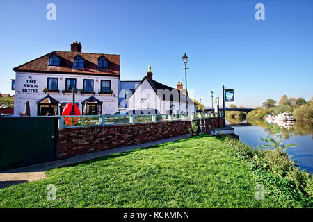 Upton auf Severn ist die kleinste Stadt in Worcestershire, am Westufer des Flusses Wye entfernt. Stockfoto