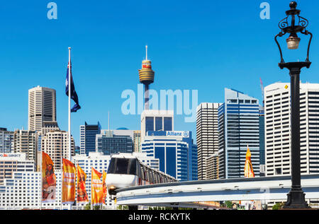 Monorail, Sydney, New South Wales, Australien, Stockfoto