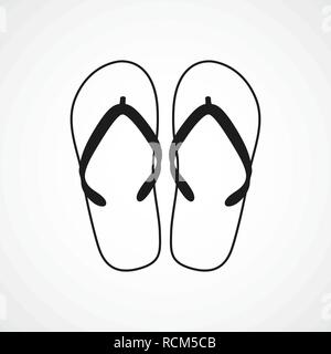 Flip Flops Symbol in flacher Ausführung. Vector Illustration. Schwarze flip flops Symbol, auf hellen Hintergrund isoliert Stock Vektor