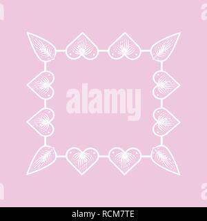 Quadratischen Rahmen der Herzen. Valentine dekorative Rahmen 10 eps Stock Vektor