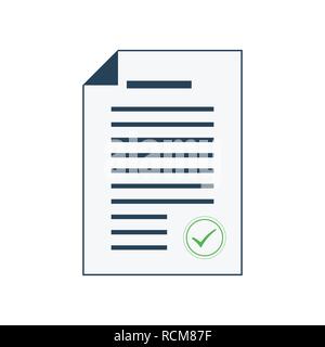 Symbol Dokument in flacher Ausführung. Vector Illustration. Business Konzept Stock Vektor