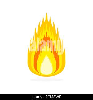 Feuer Symbol isoliert. Vector Illustration. Feuerzeichen in flacher Ausführung. Stock Vektor