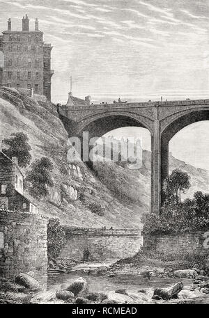 Die Dean Bridge, Edinburgh, Schottland, 19. Jahrhundert Stockfoto